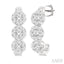 Round Shape Past Present & Future Lovebright Diamond Half Hoop Earrings