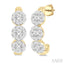 Round Shape Past Present & Future Lovebright Diamond Half Hoop Earrings