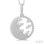 Circle Half Moon Diamond Fashion Pendant
