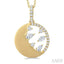 Circle Half Moon Diamond Fashion Pendant
