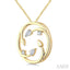 Circle Diamond Leaf Pendant