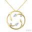 Circle Diamond Leaf Pendant