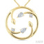 Circle Diamond Leaf Pendant