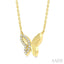 Butterfly Fluted Diamond Fashion Pendant