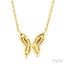 Butterfly Fluted Diamond Fashion Pendant