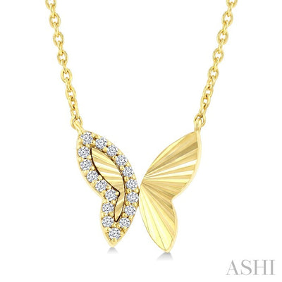 Butterfly Fluted Diamond Fashion Pendant