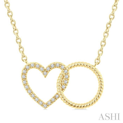 Heart Circle Interlock Petite Diamond Fashion Pendant