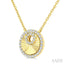 Round Fluted Diamond Fashion Pendant