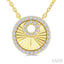 Round Fluted Diamond Fashion Pendant