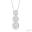 Round Shape Past Present & Future Lovebright Essential Diamond Pendant
