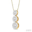 Round Shape Past Present & Future Lovebright Essential Diamond Pendant