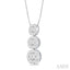 Round Shape Past Present & Future Lovebright Essential Diamond Pendant