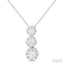 Round Shape Past Present & Future Lovebright Essential Diamond Pendant