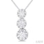 Round Shape Past Present & Future Lovebright Essential Diamond Pendant