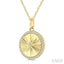 Circle Fluted Medallion Diamond Pendant