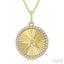 Circle Fluted Medallion Diamond Pendant