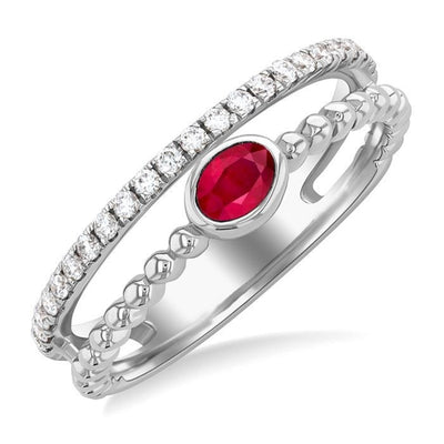 Ruby & Diamond Stackable Ring