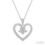Heart Shape Fleur De Lis Diamond Fashion Pendant