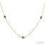 Oval Shape Gemstone Station Necklace