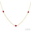 Oval Shape Gemstone Station Necklace