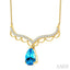Pear Shape Gemstone & Diamond Fashion Necklace