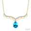Pear Shape Gemstone & Diamond Fashion Necklace