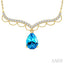Pear Shape Gemstone & Diamond Fashion Necklace
