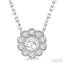 Rose Cut Round Shape Halo Diamond Pendant