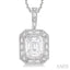 Pie Cut Emerald Halo Fusion Diamond Pendant