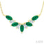 Marquise Shape Gemstone & Diamond Necklace