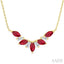 Marquise Shape Gemstone & Diamond Necklace