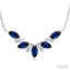 Marquise Shape Gemstone & Diamond Necklace