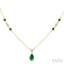 Pear Shape Gemstone & Diamond Drop Necklace
