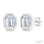 Pie Cut Emerald Diamond Earrings