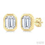 Pie Cut Emerald Diamond Earrings