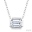 Pie Cut Emerald Diamond Pendant