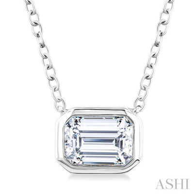 Pie Cut Emerald Diamond Pendant