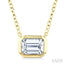 Pie Cut Emerald Diamond Pendant