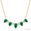Pear Shape Gemstone & Diamond Necklace
