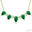 Pear Shape Gemstone & Diamond Necklace