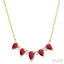 Pear Shape Gemstone & Diamond Necklace