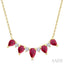 Pear Shape Gemstone & Diamond Necklace