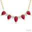 Pear Shape Gemstone & Diamond Necklace