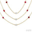 Mixed Shape Gemstone & Diamond Station Necklace