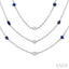 Mixed Shape Gemstone & Diamond Station Necklace
