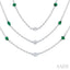 Mixed Shape Gemstone & Diamond Station Necklace