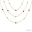 Round Shape Gemstone & Diamond Station Necklace