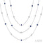 Round Shape Gemstone & Diamond Station Necklace