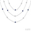 Round Shape Gemstone & Diamond Station Necklace