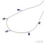 Pear Shape Gemstone & Diamond Dangle Station Necklace